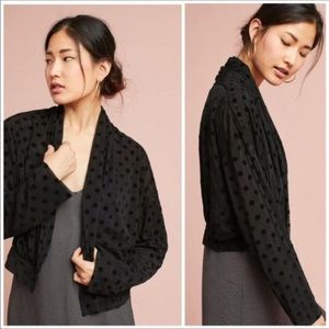 Anthropologie Ett:twa Black Polka Dot Cardigan